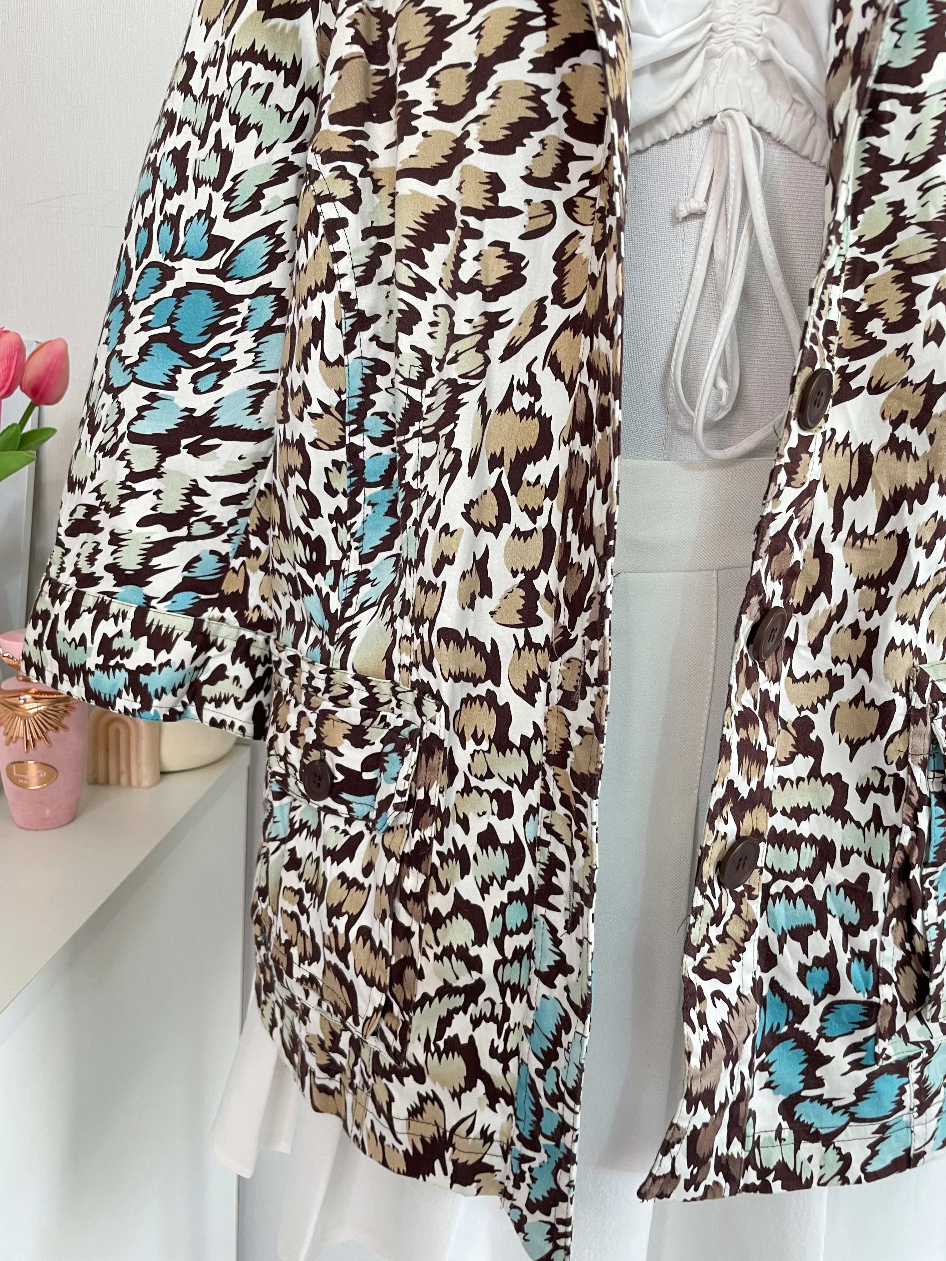 ANIMAL SKIN PRINTED COTTON BLAZER - BUST 46 - Image 3